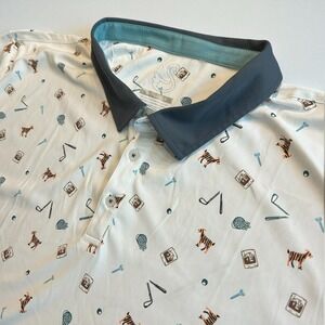 Men's Swannies Amendt Performance‎ Golf Polo 3XL Tiger GOAT Broken Club AOP